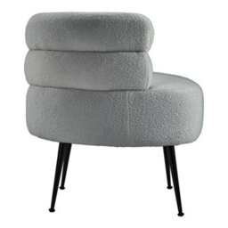 Living And Home Curved Upholstered Single Sofa Accent Chair Armchair With Metal Legs - thumbnail 4