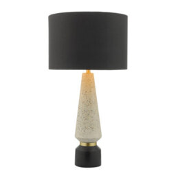 Xample Onora Terrazzo Table Lamp With Black Faux Silk Drum Shade - Resin Base With Gold Detailing, Modern Decorative Lighting - thumbnail 3
