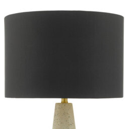 Xample Onora Terrazzo Table Lamp With Black Faux Silk Drum Shade - Resin Base With Gold Detailing, Modern Decorative Lighting - thumbnail 6