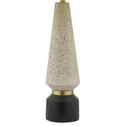 Xample Onora Terrazzo Table Lamp With Black Faux Silk Drum Shade - Resin Base With Gold Detailing, Modern Decorative Lighting - thumbnail 5