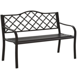Outsunny Outdoor Garden Bench 2 Seater Patio Porch Loveseat Chair Seater Brown - thumbnail 2