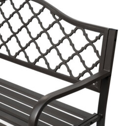 Outsunny Outdoor Garden Bench 2 Seater Patio Porch Loveseat Chair Seater Brown - thumbnail 8