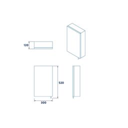 Croydex Cullen Gloss White Wall-Mounted Single Bathroom Cabinet (H) 500mm (W) 300mm (D) 12Cm - thumbnail 5