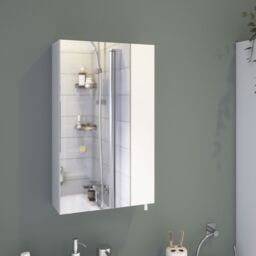 Croydex Cullen Gloss White Wall-Mounted Single Bathroom Cabinet (H) 500mm (W) 300mm (D) 12Cm - thumbnail 7