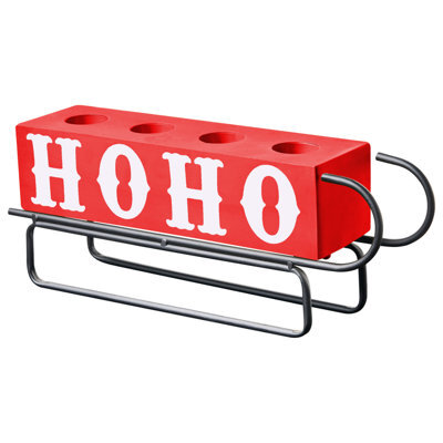 Beliani Candle Holder Kuhmo Metal Red - image 1