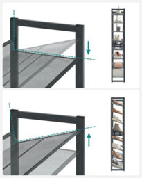 Tall Shoe Storage, Stackable Metal Organizer, Adjustable Shelving Unit, Footwear Display Rack, Cool Grey - thumbnail 5