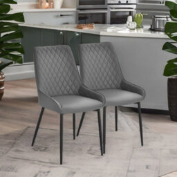 Rafaelo Mobilia 2Pc Faux Leather Dining Chairs Set - thumbnail 3