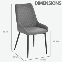 Rafaelo Mobilia 2Pc Faux Leather Dining Chairs Set - thumbnail 7