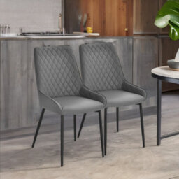 Rafaelo Mobilia 2Pc Faux Leather Dining Chairs Set - thumbnail 4