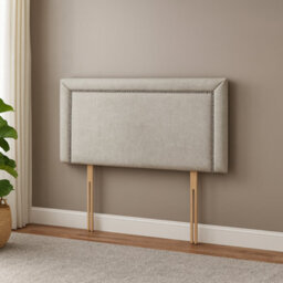 Comfy Deluxe Hannah Beading Beige Linen 5Ft Kingsize Headboard 20 Inch