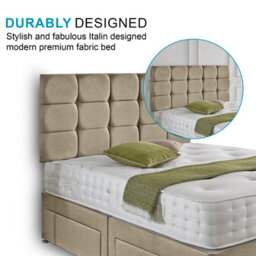 Dining Tables Rio Matching Headboard Divan Set, 2 Drawer On Same Side With Sprung 1500 Comfort Mattress - King - thumbnail 3