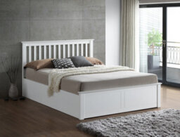 Bedmaster Malmo White Wooden Ottoman Bed And Memory Maestro Memory Foam Mattress Double - thumbnail 2