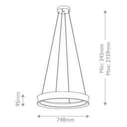 Luminosa Lighting Elstead Larousse Integrated Led Medium Pendant Light Champagne Bronze 2665K - thumbnail 3