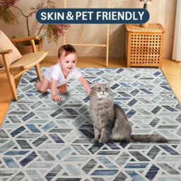 Ameha Luxury Zara Printed Rug Non Slip Bedroom Living Room Hallway Area Carpet 120X170 Cm - thumbnail 6