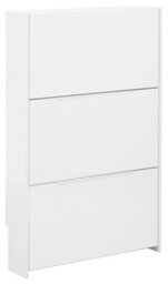 Gfw Narrow High Gloss 3 Tier Shoe Cabinet White - thumbnail 8