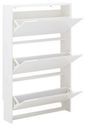 Gfw Narrow High Gloss 3 Tier Shoe Cabinet White - thumbnail 7