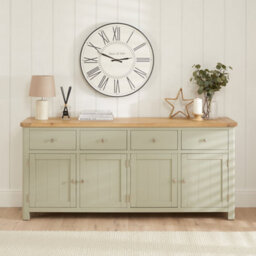 The Furniture Market Marbury Sage Green Painted Extra Large 4 Drawer 4 Door Sideboard