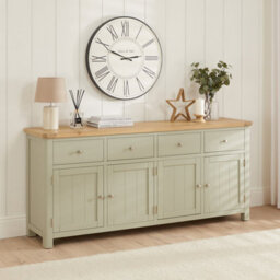 The Furniture Market Marbury Sage Green Painted Extra Large 4 Drawer 4 Door Sideboard - thumbnail 2