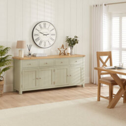 The Furniture Market Marbury Sage Green Painted Extra Large 4 Drawer 4 Door Sideboard - thumbnail 3