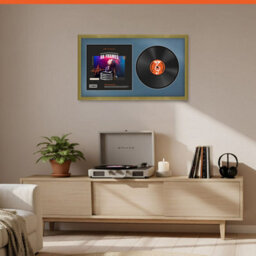 "30X17"" Gold Classic Vinyl Record Frame With Pompadour Mount For 12 Inch Lp Album Cover & Disc - Ak Frames" - thumbnail 8