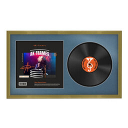 "30X17"" Gold Classic Vinyl Record Frame With Pompadour Mount For 12 Inch Lp Album Cover & Disc - Ak Frames" - thumbnail 1