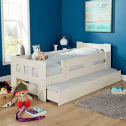 Home Source Ackworth Single White Pull Out Trundle Wooden Frame Guest Bed - thumbnail 5