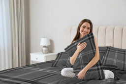 Gc Gaveno Cavailia Swiss Cheked Duvet Cover Bedding Set Grey Double 3Pc With Reversible Checkered Print Quilt Cover - thumbnail 3