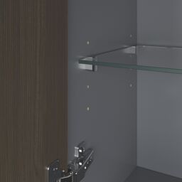 GoodHome Kentia Brown Walnut Veneer Bathroom Double Wall Cabinet (H)150Cm (W)35Cm - thumbnail 4