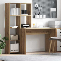 Walplus Desk With Shelf Artisan Oak 138.5 X 55 X 143 Cm Engineered Wood