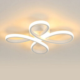 Pheashine White Flower-Shaped Led Ceiling Light, 30W 3500Lm 3500K Warm White With Acrylic Shade - thumbnail 1