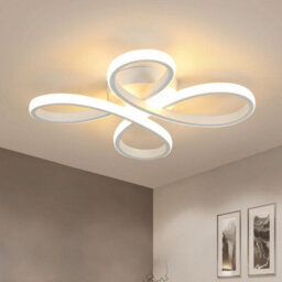 Pheashine White Flower-Shaped Led Ceiling Light, 30W 3500Lm 3500K Warm White With Acrylic Shade - thumbnail 2