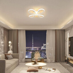 Pheashine White Flower-Shaped Led Ceiling Light, 30W 3500Lm 3500K Warm White With Acrylic Shade - thumbnail 3