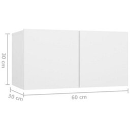 Berkfield Hanging Tv Cabinets 2 Pcs White 60X30X30 Cm - thumbnail 9