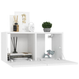 Berkfield Hanging Tv Cabinets 2 Pcs White 60X30X30 Cm - thumbnail 3