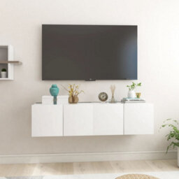 Berkfield Hanging Tv Cabinets 2 Pcs White 60X30X30 Cm - thumbnail 1