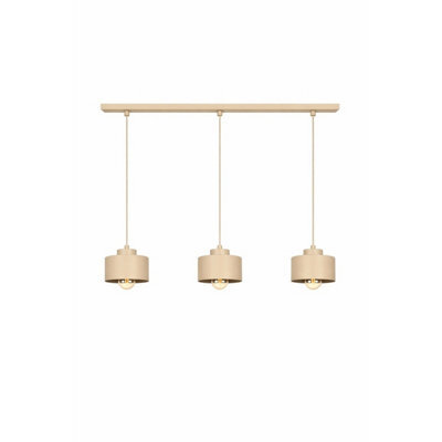 Luminosa Lighting Luminosa Simply Bar Pendant Ceiling Light Beige 3X E27 - image 1