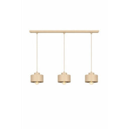 Luminosa Lighting Luminosa Simply Bar Pendant Ceiling Light Beige 3X E27 - thumbnail 1