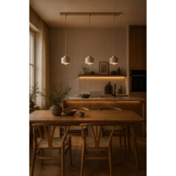 Luminosa Lighting Luminosa Simply Bar Pendant Ceiling Light Beige 3X E27 - thumbnail 2