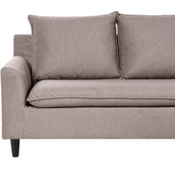 Beliani Corner Sofa 3 Seater Elvenes Velvet Taupe Left Hand - thumbnail 6