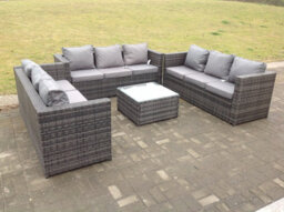 Fimous Outdoor Rattan Garden Furniture Lounge Sofa Set With Square Coffee Table - thumbnail 2