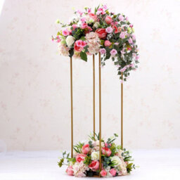 Living And Home Gold Tall Metal Floor Vase Flower Stand Wedding Centrepieces 60Cm (H) - thumbnail 2