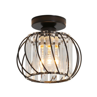 Pheashine Ceiling Lights ,modern Crystal Flush Mount Ceiling Light ,e27 Black Metal For Kitchen Hallway Living Room - image 1