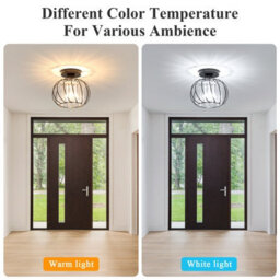 Pheashine Ceiling Lights ,modern Crystal Flush Mount Ceiling Light ,e27 Black Metal For Kitchen Hallway Living Room - thumbnail 3