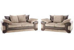 Rio Fabric 3&2 Seater Sofa Set Foam Seating Brown-Coffee