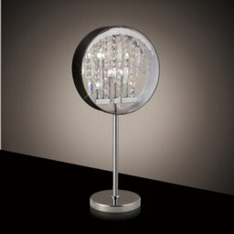 Luminosa Lighting Luminosa Geo Table Lamp Black Shade 7 Light G4 Polished Chrome/crystal, Not Led/cfl Compatible - thumbnail 2