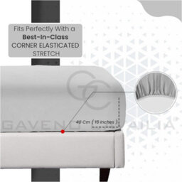Gc Gaveno Cavailia Percale Deep Fitted Sheet King Silver Extra Deep Pocket 16 Inch (40 Cm) - thumbnail 5