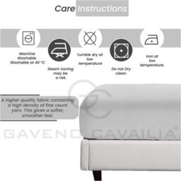 Gc Gaveno Cavailia Percale Deep Fitted Sheet King Silver Extra Deep Pocket 16 Inch (40 Cm) - thumbnail 4