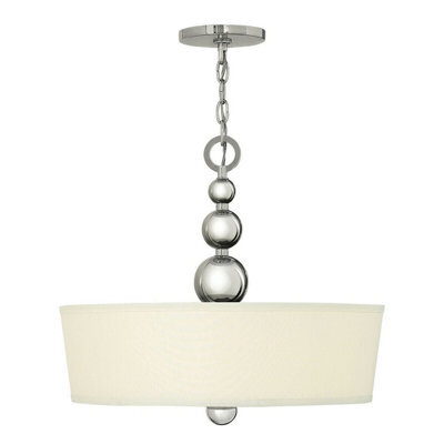 Elegant 3-Bulb Ceiling Pendant Light In Polished Nickel Finish - image 1