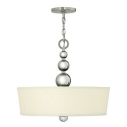 Elegant 3-Bulb Ceiling Pendant Light In Polished Nickel Finish - thumbnail 1