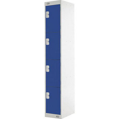 Metal Storage Locker - 4 Cabinets - Nestable - Anti-Bacterial Coat